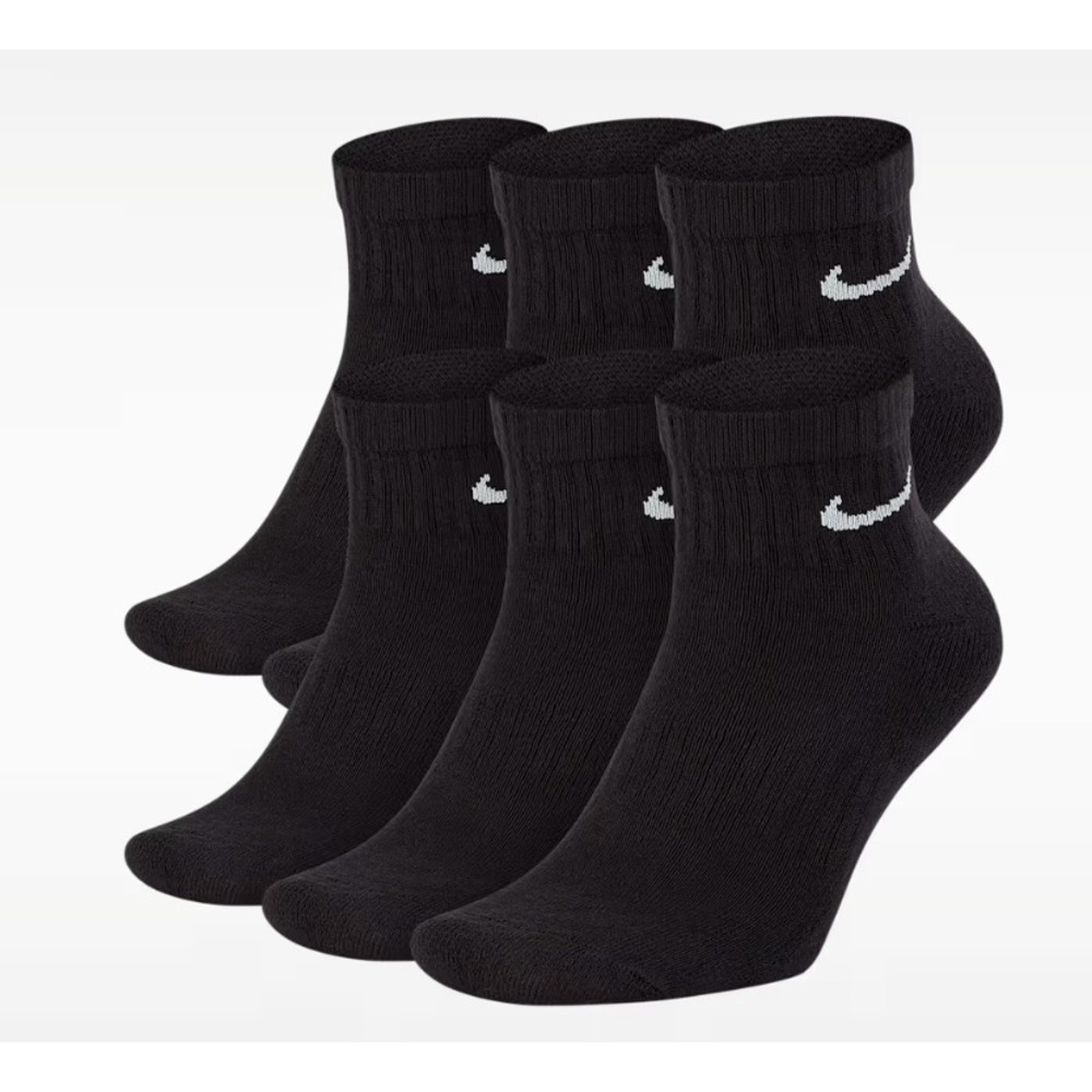 New Nike Everyday Cushioned Training Sz Large Ankle Socks (6 Pairs) SX7669-010